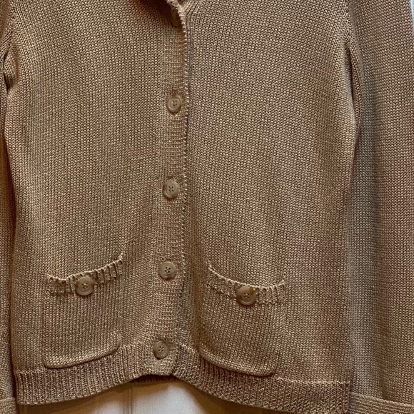 Ralph Lauren Tan Cardigan Sweater. - Picture 4 of 5